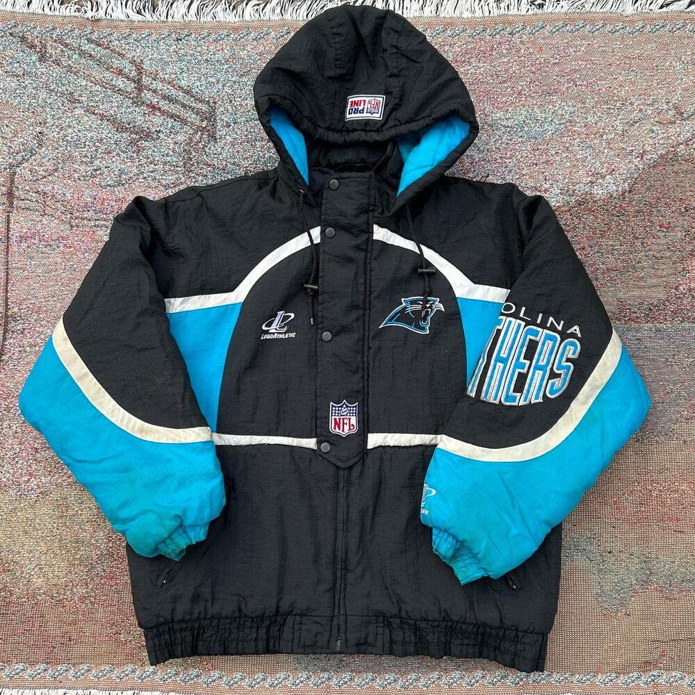 Vintage Carolina Panthers Pro Player NFL Logo Helmet Athletic Puffer